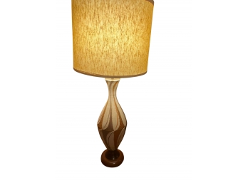 Mid Century Modern Genie Style Table Lamp With Textured Drum Shade