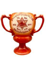 1910 , Palestine Chapter Philadelphia  Masonic Lodge  3 Handled Loving Cup . 7 1/4' Tall