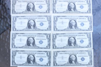 1957 Silver Certificate $1 Notes X8