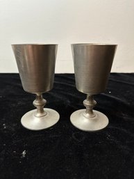 Pair Of Pewter Chalice Cups