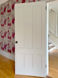 A Pair Of Antique 6 Panel Wood Doors With Brass Rimbox - Front Hall