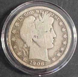 1906-D Barber Silver Half Dollar