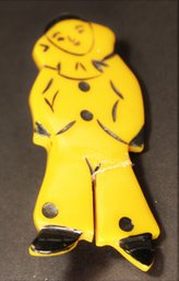 Vintage Bakelite Harlequin Clown Brooch (repaired Leg)