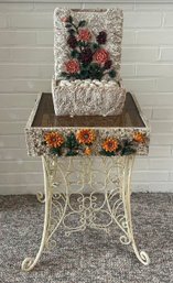 Decorative Glass Top & Metal Base Table With Matching Fountain