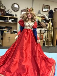 Franklin Mint Collectible Doll Porcelain The Queen Of Hearts By Laine Gordon