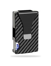Brand New Slim Black Carbon Fiber Minimalist Wallet RFID