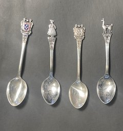 Four Sterling Stamped 925 Peruvian Souvenir Teaspoons