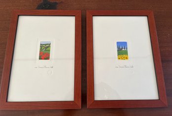 Pair Of Signed And Stamped Prints By David Castelli: 'Campagna Toscana'