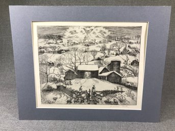 Very Nice Matted Print - The Nativity - LAUREN FORD - Plate #42 - Amazing Country Scene - Lauren Ford