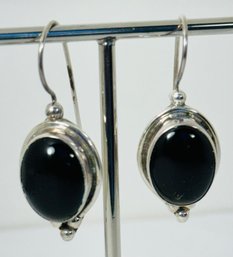 STERLING SILVER ONYX EARRINGS