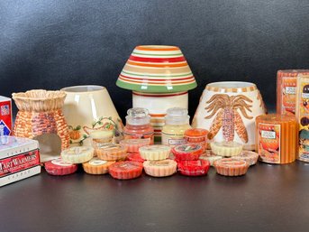 A Large Assortment Of Autumnal Candles & Accessories, Most By Yankee Candle