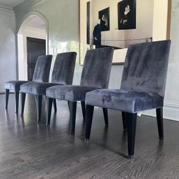 New! 4 Mitchell Gold & Bob Williams -  Navy Velvet - Dining Side Chairs - Retail $3800