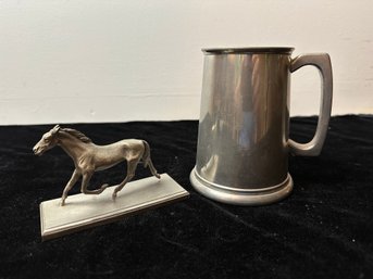 Pewter Horse And Tankard Cup