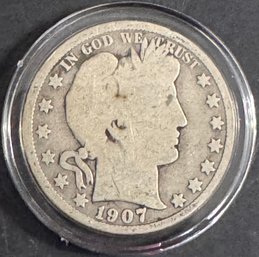 1907-D Barber Silver Half Dollar