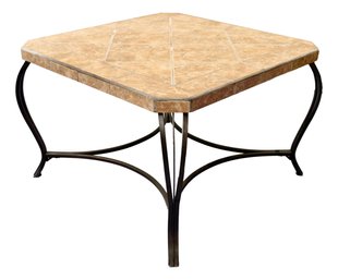 Octagonal Wrought Iron Faux Tile Table