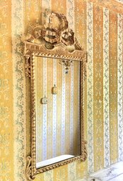 A French Louis XVI Style Ribbon Gilt Wood Mirror - Shabby Chic