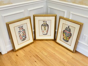 Set Of 3 Prints Of Ginger Jars By Trow Bridge Gallery