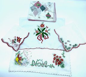 Vintage Christmas Holiday Linens