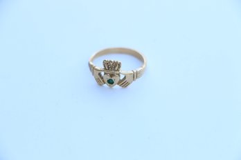 14k Yellow Gold Claddagh Ring Size 6.50