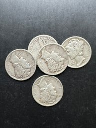 5 Mercury Dimes Miscellaneous Dates