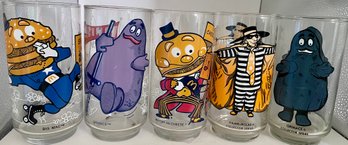 Lot Of 5 Vintage 1970s Mcdonald's Collector Glasses