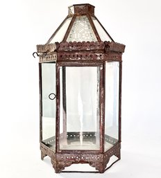 A Gorgeous Antique Pierced Metal Lantern