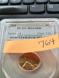 Lincoln Memorial Reverse 1968 1C  MS65RD PCGS