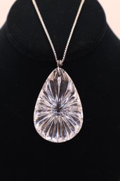 Waterford Crystal Necklace On Silvertone Chain