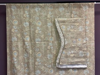 Beautiful Drapery Panels & Valances, Blue Floral On Tan, From Country Curtains
