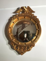 Wonderful Vintage Bullseye / Convex Mirror - Eagle Top - Soft Gold Color - Overall Very Nice Piece - WOW !