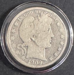 1909 Barber Silver Half Dollar