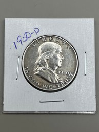 Beautiful 1950-D Benjamin Franklin Silver Half Dollar