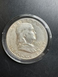 1951-S Benjamin Franklin Silver Half Dollar