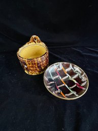 Glazed Pottery Salt Dish And Bowl