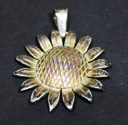 Fine Sterling Silver Sun Flower Pendant 925