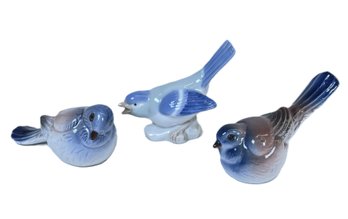 Three Small Porcelain Bird Figurines