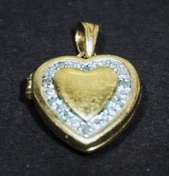 Fine Gold Over Sterling Silver Puffy Heart Locket Pendant