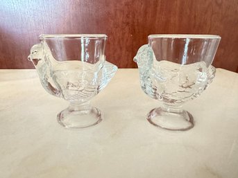 Hen Glass Egg Cups