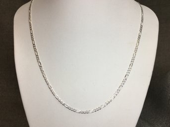 Very Nice Unisex Brand New 925 / STERLING SILVER Diamond Cut - Made In Italy - Figaro Chain Necklace - WOW !