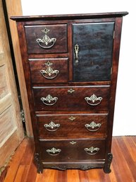 Antique Victorian Tall Mahogany Bonnet / Hat Dresser - Mahogany - Original Hardware - Piece Needs Refinishing