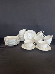 A Lot Of Hutschenreuther Selb  White Tea Cups, Saucers & Salad/dessert Plates Made In Germany