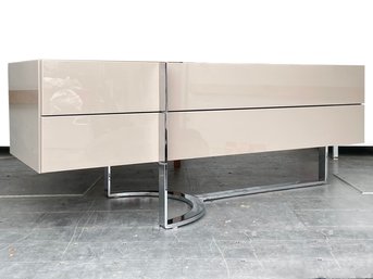 A Modern Lacquer And Chrome Credenza By Roche Bobois