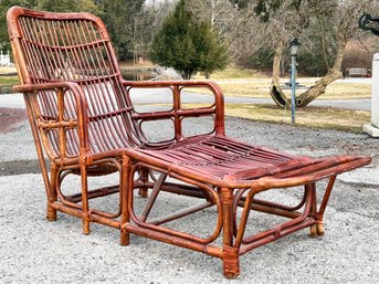 A Vintage Mid Century Rattan Lounge Chair - On Trend Again!