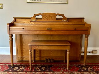 Vintage Solid Oak Wurlitzer Piano