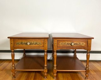 Hitchcock Harvest - Pair Of Single Drawer Side Tables