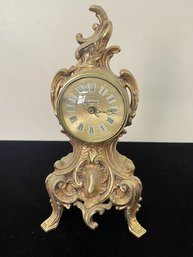 Vintage Renaissance Empire French Rococo Gold Gilt Electric Mantle Clock