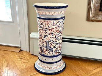 Hand Decorated Glazed Ceramic Umbrella Stand