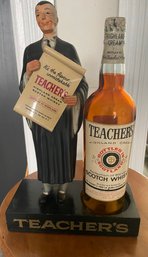 Great Vintage Teacher's Scotch Whiskey Chalkware Advertisement