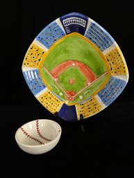 Cooks Club Baseball Field Diamond Stadium Ceramic Serving Set