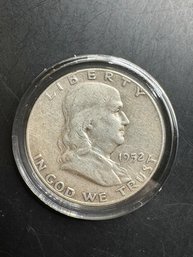 1952-D Benjamin Franklin Silver Half Dollar